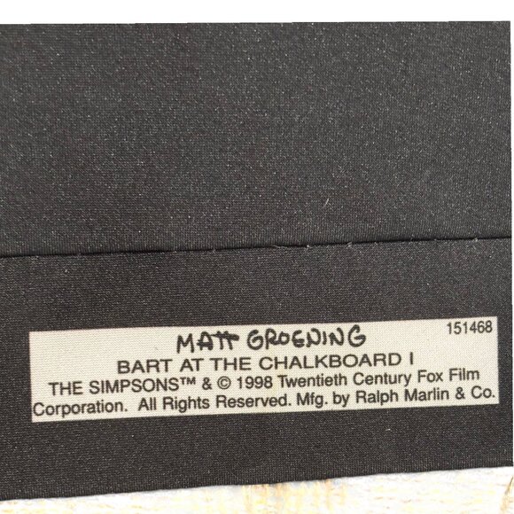 Ralph Marlin vintage 90s Y2K the Simpsons Bart at the Chalkboard tie - Picture 3 of 5